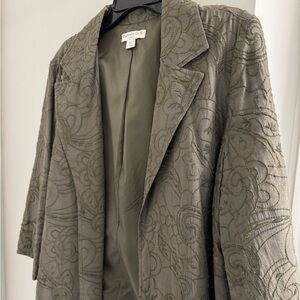 Coldwater Creek Olive Embroidered Blazer